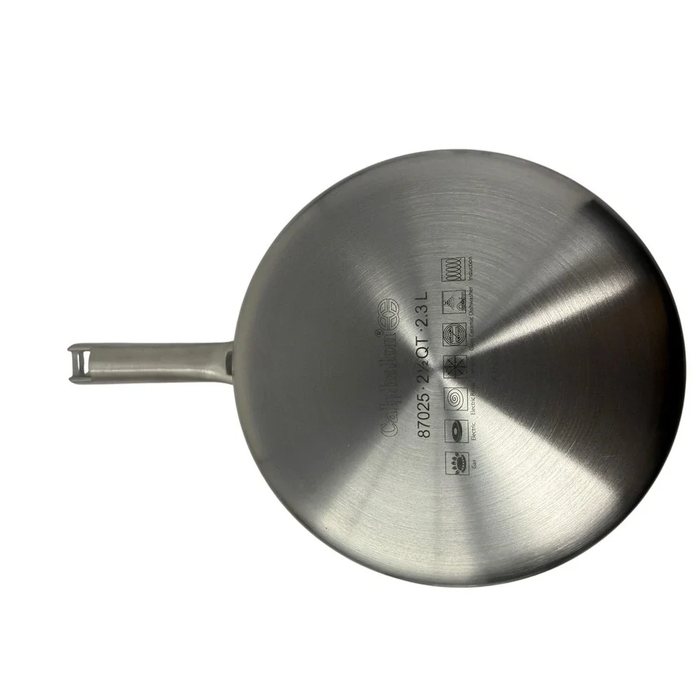 Calphalon 2 1/2 Qt 2.5 Saucepan Pot 87025 Dual Pour Spout‎ Stainless Small Dent